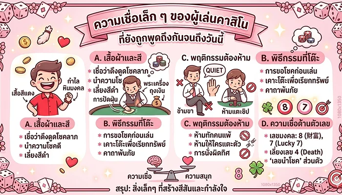 ความเชื่อเล็ก ๆ ของผู้เล่นคาสิโน ที่ยังถูกพูดถึงกันจนถึงวันนี้